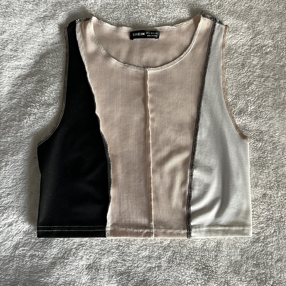 thrifted colorblock tank